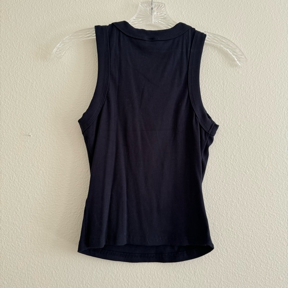 Navy Blue Ribbed Tank Top - Picture 2 of 3